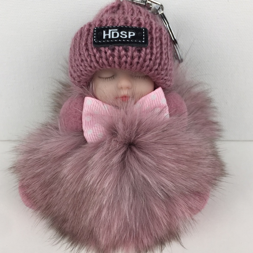 NEW! Rose Pink baby doll Key chain/bag charm